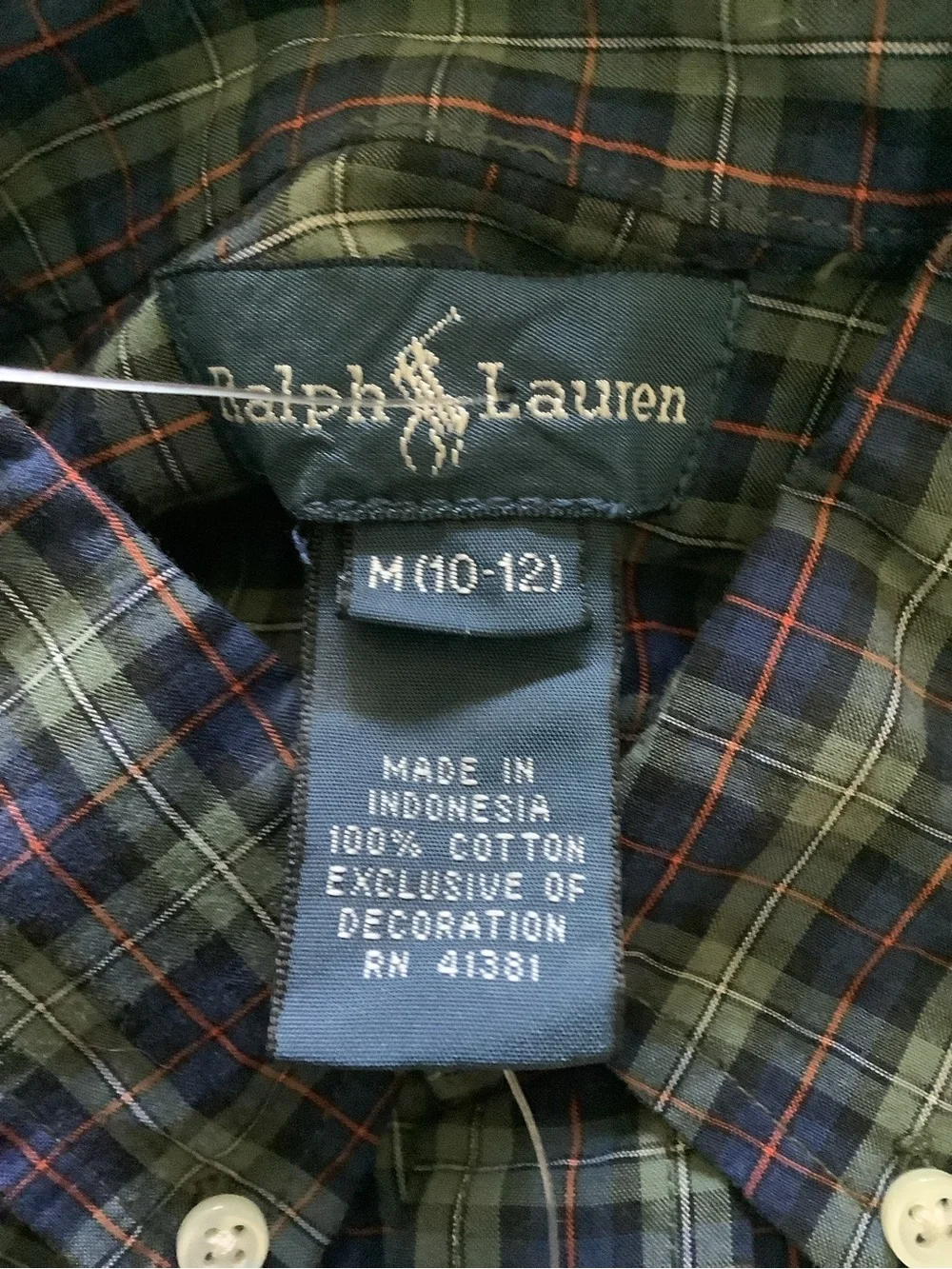 Youth Medium Plaid Polo Ralph Lauren Button Down Shirt NWT